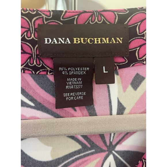 Dana Buchman Black Pink White Sheath Dress Size Large - Picture 3 of 6